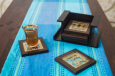 Set of 6 coasters with stand ( Brown )
