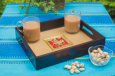 Fabric Serving Tray Gold