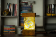 Om Design Lamp With Fossil Stone Veener (Chargable)