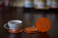 Round Coasters With Tree Engraved