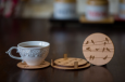 Round Coasters With Birds Design Engraved ( Set Of 4)