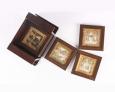 Set of 6 coasters with stand ( Brown )
