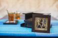 Set of 6 coasters with stand ( Brown )